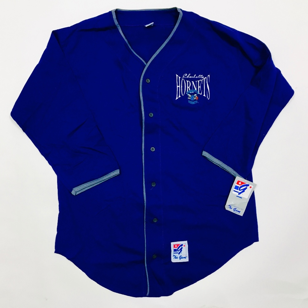 VTG Charlotte Hornets Game Button Up Shirt L XL